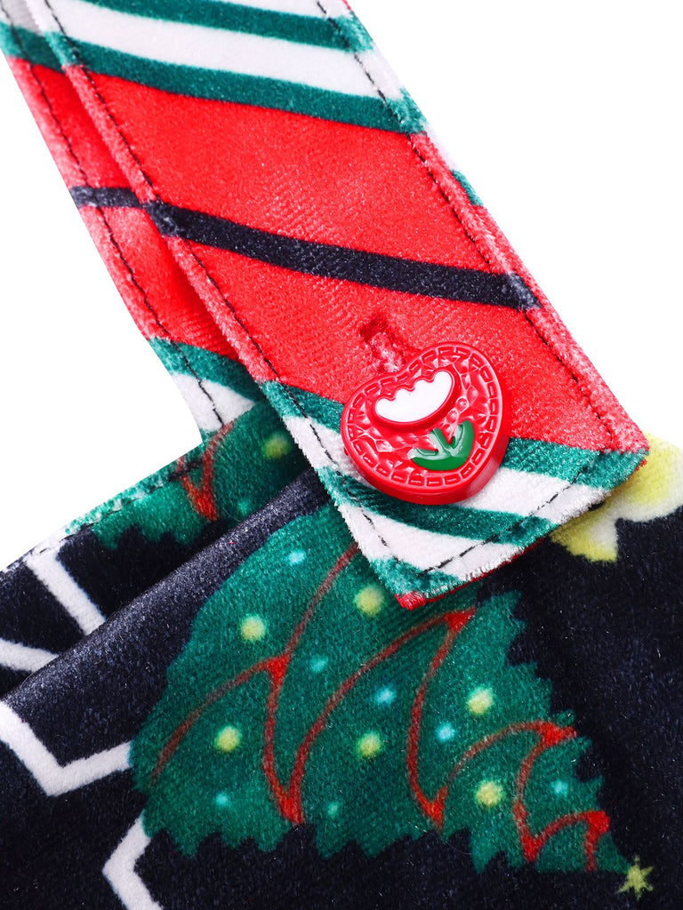 1940s Christmas Cat Spaghetti Strap Velvet Jumpsuit — 1940s vintage charm for her modern wardrobe