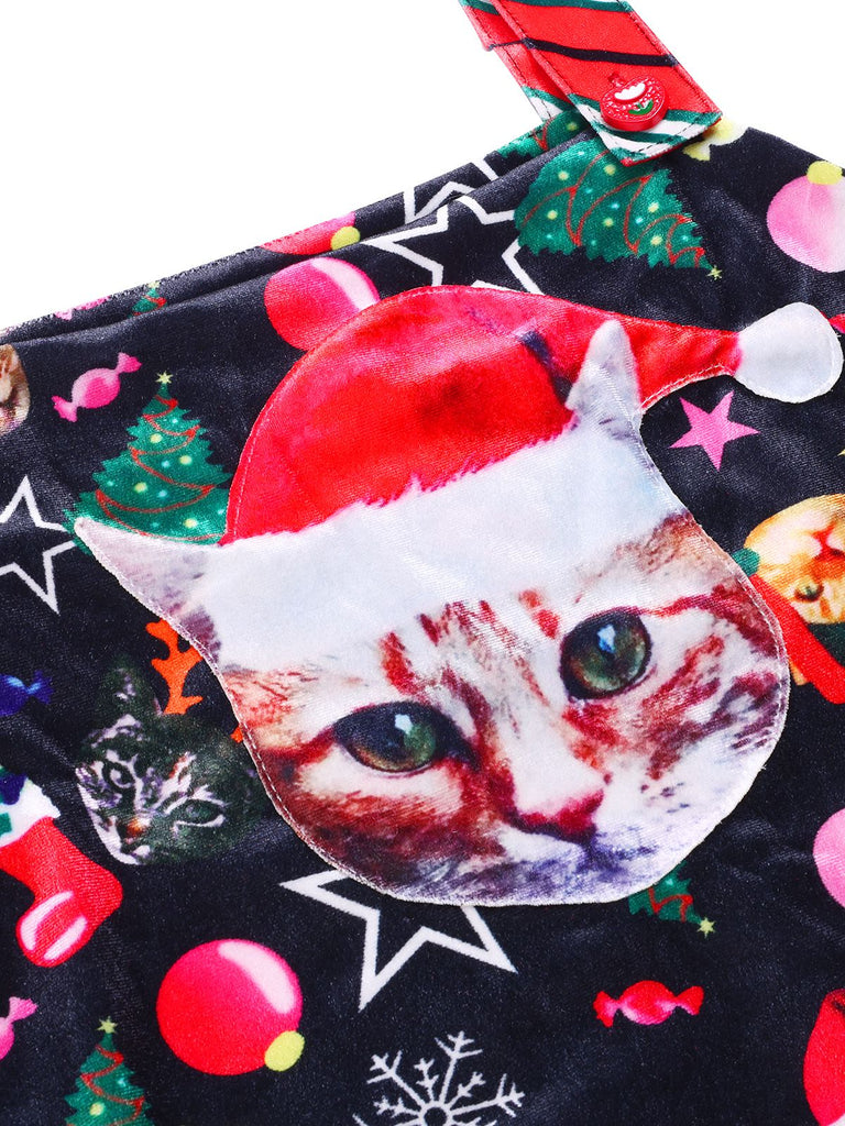 1940s Christmas Cat Spaghetti Strap Velvet Jumpsuit: timeless 1940s elegance she makes her own
