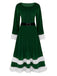 1940s Christmas Santa Faux Fur Trim Velvet Dress - vintage dress, retro fashion