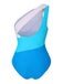 She's wearing 1940s Color Block One Shoulder One-Piece Swimsuit and the whole beach remembers the 1940s