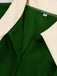 1940s Color Contrast Button Lapel Bow Dress: timeless style reimagined