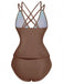 1940s Colorblock Deep V Crisscross Back Tankini Set - vintage fashion, retro style