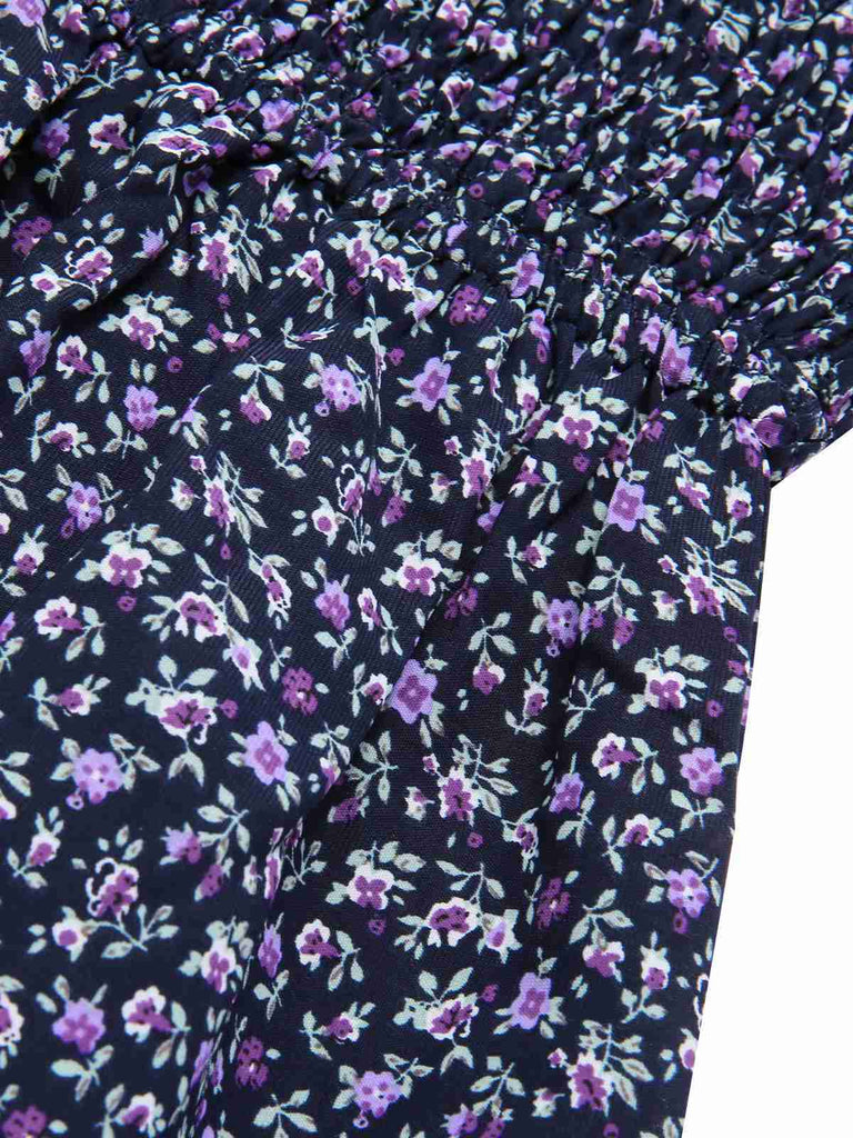 1940s Ditsy Floral Puff Wrinkle Dress, vintage dress, retro fashion, floral print - perfect for women who love vintage and retro fashion