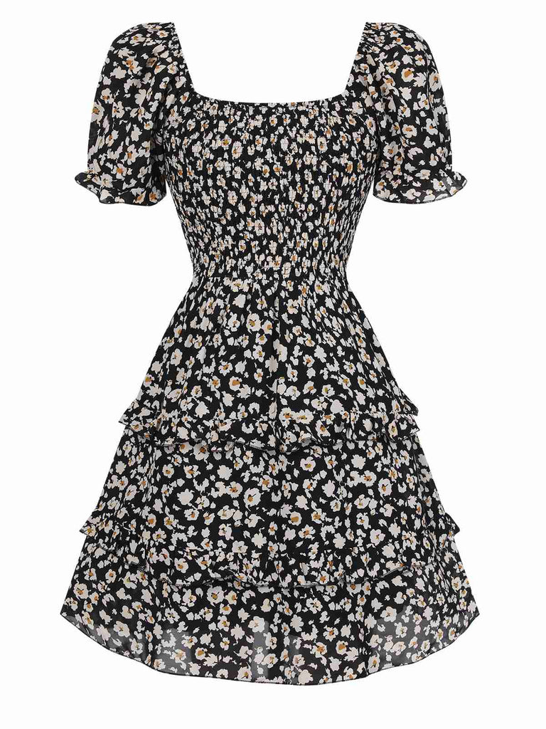 1940s Ditsy Floral Puff Wrinkle Dress, vintage dress, retro fashion, floral print - perfect for women who love vintage and retro fashion