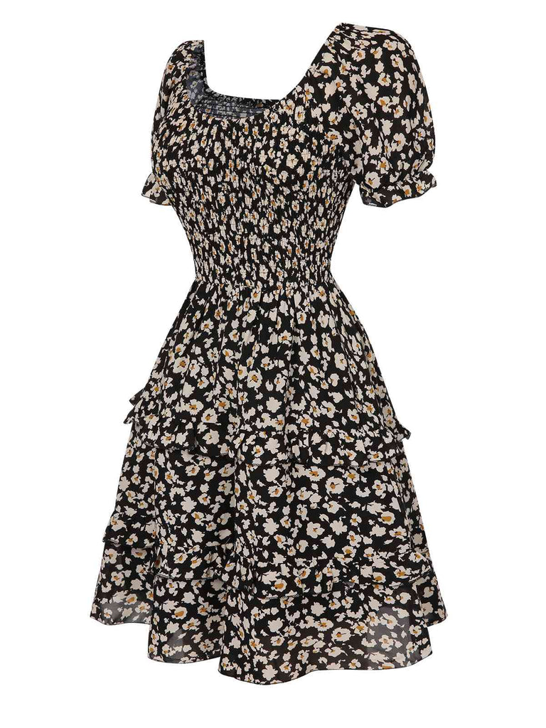 1940s Ditsy Floral Puff Wrinkle Dress, vintage dress, retro fashion, floral print - perfect for women who love vintage and retro fashion