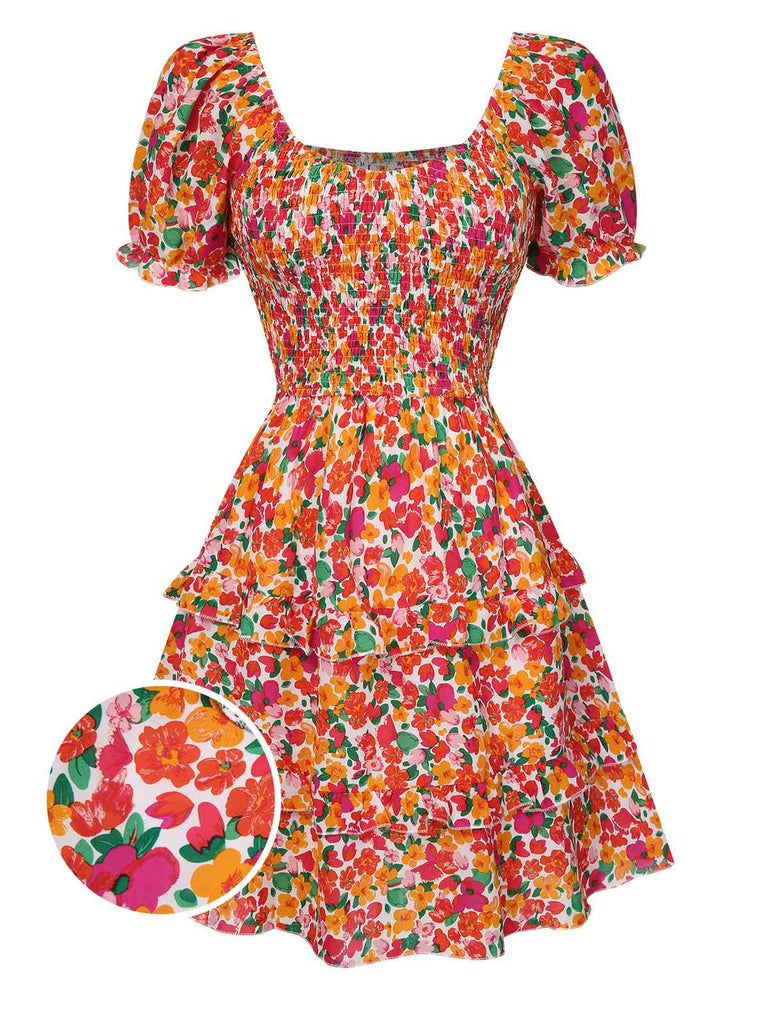1940s Ditsy Floral Puff Wrinkle Dress, vintage dress, retro fashion, floral print - perfect for women who love vintage and retro fashion