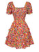1940s Ditsy Floral Puff Wrinkle Dress, vintage dress, retro fashion, floral print - perfect for women who love vintage and retro fashion