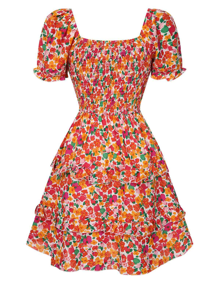 1940s Ditsy Floral Puff Wrinkle Dress, vintage dress, retro fashion, floral print - perfect for women who love vintage and retro fashion