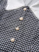 Black 1940s Houndstooth Puff-Sleeves Pearl Button Dress - vintage dress, retro fashion, classic black
