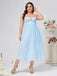 Blue 1940s Layered Spaghetti Strap Wedding Guest Dress - vintage dress, retro fashion, elegant red
