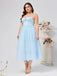Blue 1940s Layered Spaghetti Strap Wedding Guest Dress - vintage dress, retro fashion, elegant red