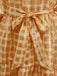Gold 1940s Sheer Grid Puff-Sleeve Belted Midi Party Dress - vintage dress, retro fashion, glamorous gold
