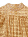Gold 1940s Sheer Grid Puff-Sleeve Belted Midi Party Dress - vintage dress, retro fashion, glamorous gold