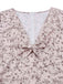 Multicolor 1940s Floral V-Neck Irregular Ruffle Hem Dress - vintage dress, retro fashion
