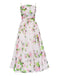 Multicolor 1940s Organza Floral Spaghetti Straps Dress - vintage dress, retro fashion