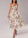 Multicolor 1940s Organza Floral Spaghetti Straps Dress - vintage dress, retro fashion