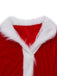 Red & Green 1940s Christmas Grinch Fur Trimmed Dress - vintage dress, retro fashion, elegant red