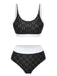 1940s Eyelet High Waisted Color Block Tankini Set - vintage fashion, retro style