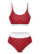 1940s Eyelet High Waisted Color Block Tankini Set, vintage fashion, retro style - perfect for women who love vintage and retro fashion