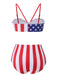 1940s Flag Independence Day Patchwork Swimsuit, vintage swimsuit, pin-up swimwear - perfect for women who love vintage and retro fashion