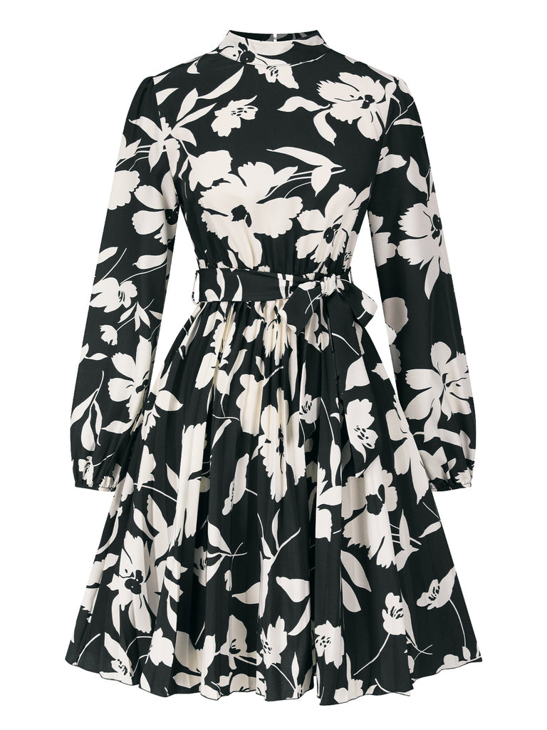 1940s Floral Belted Pleated Dress | 1940s | vintage dress, retro fashion
