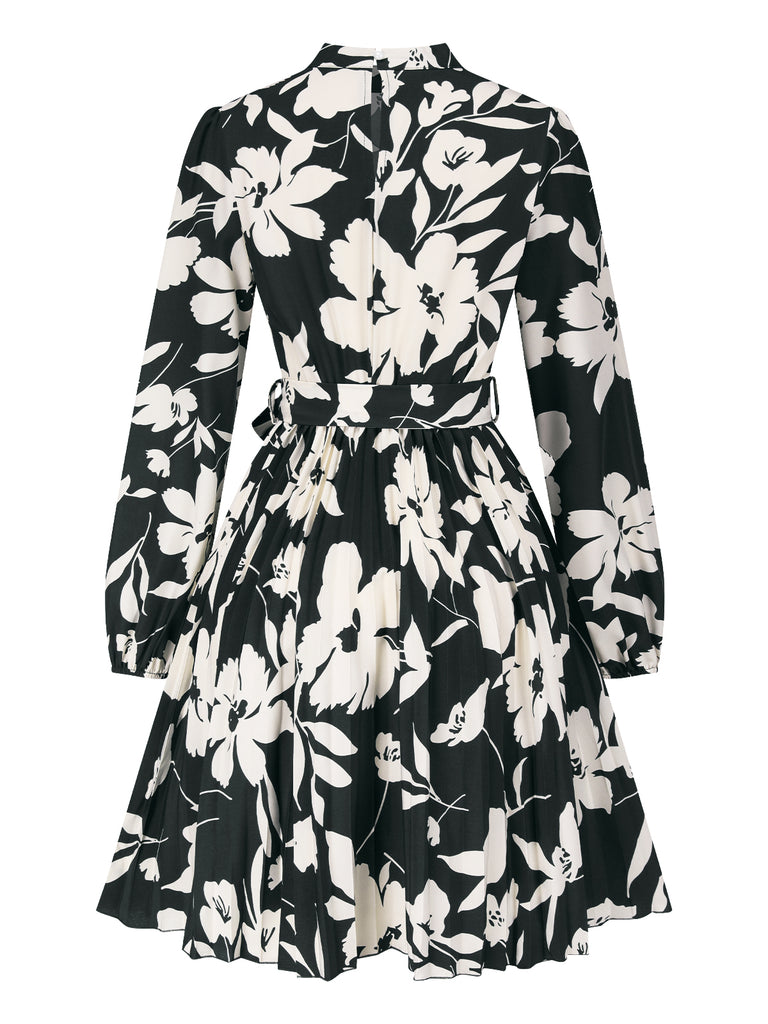 1940s Floral Belted Pleated Dress | 1940s | vintage dress, retro fashion