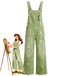 1940s Floral Denim Patchwork Classic Jumpsuit 5