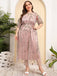 1940s Floral Embroidered Mesh Dress — a 1940s silh
