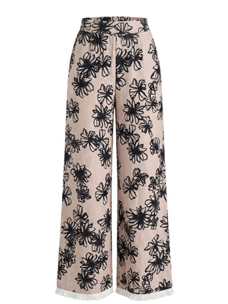 Beige 1940s Vintage Retro Pants