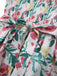 1940s Floral Lace-Up Square Neck Bell Sleeve Dress - vintage dress, retro fashion