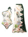 1940s Floral One Shoulder Swimsuit & Cover Up - vintage swimsuit, pin-up style