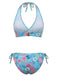 1940s Floral Print Halter Tankini Set - vintage fashion, retro style