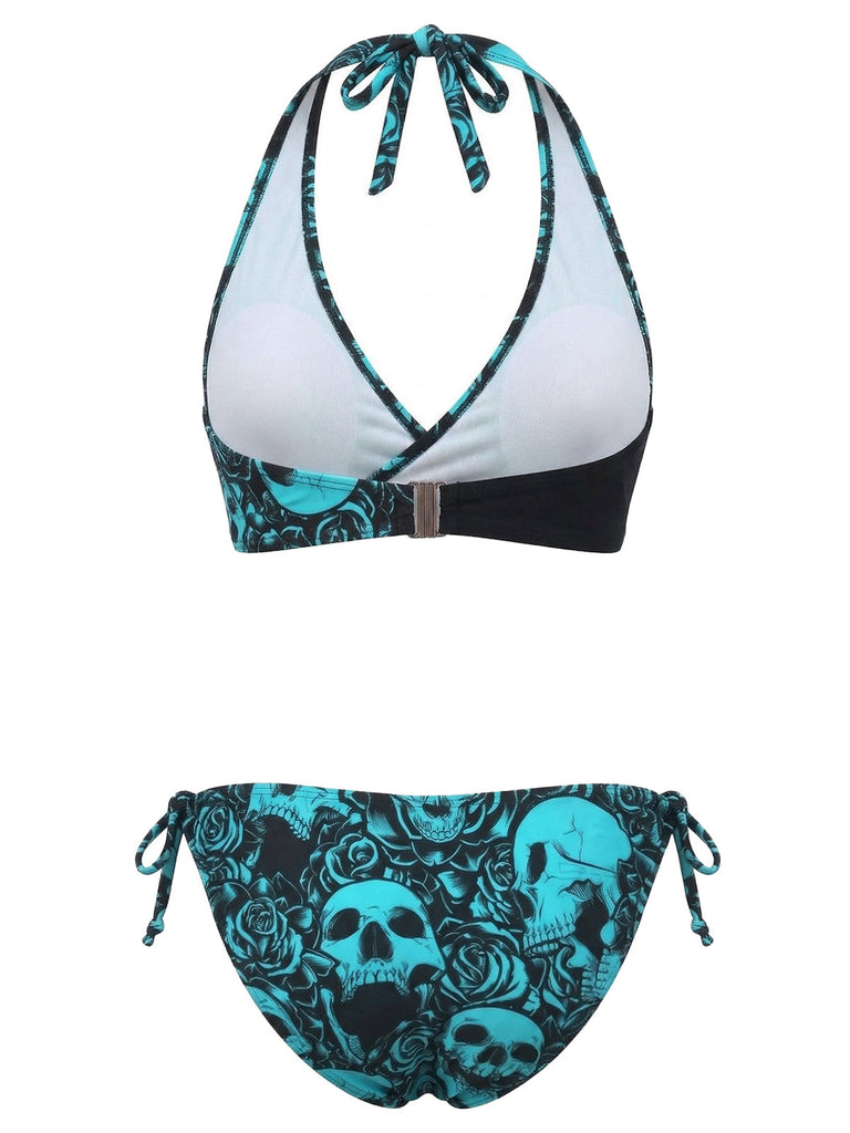 1940s Floral Print Halter Tankini Set - vintage fashion, retro style