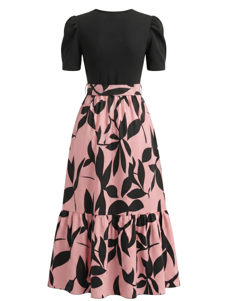 1940s Print Round Neck Dress 5