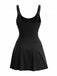 1940s Floral Strappy Scoop-Neck Tie Mesh Swim Dress - vintage dress, retro fashion
