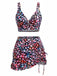 1940s-Floral-Twist-Front-Bikini-Set-Ruffled-Cover-Up, vintage, retro, swimwear