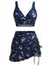 1940s-Floral-Twist-Front-Bikini-Set-Ruffled-Cover-Up, vintage, retro, swimwear