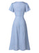 1940s Floral V-Neck Added Button Dress: timeless style reimagined