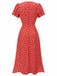1940s Floral V-Neck Added Button Dress — vintage elegance for the modern woman
