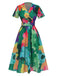 1940s Floral V-Neck Belt Dress, vintage dress, retro fashion, floral print - perfect for women who love vintage and retro fashion