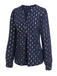 1940s Foil Stamping Stars V-Neck Blouse, vintage top, retro blouse - perfect for women who love vintage and retro fashion