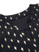 1940s Foil Stamping Stars V-Neck Blouse, vintage top, retro blouse - perfect for women who love vintage and retro fashion