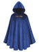 1940s Halloween Medieval Faux-Suede Cloak - vintage fashion, retro style