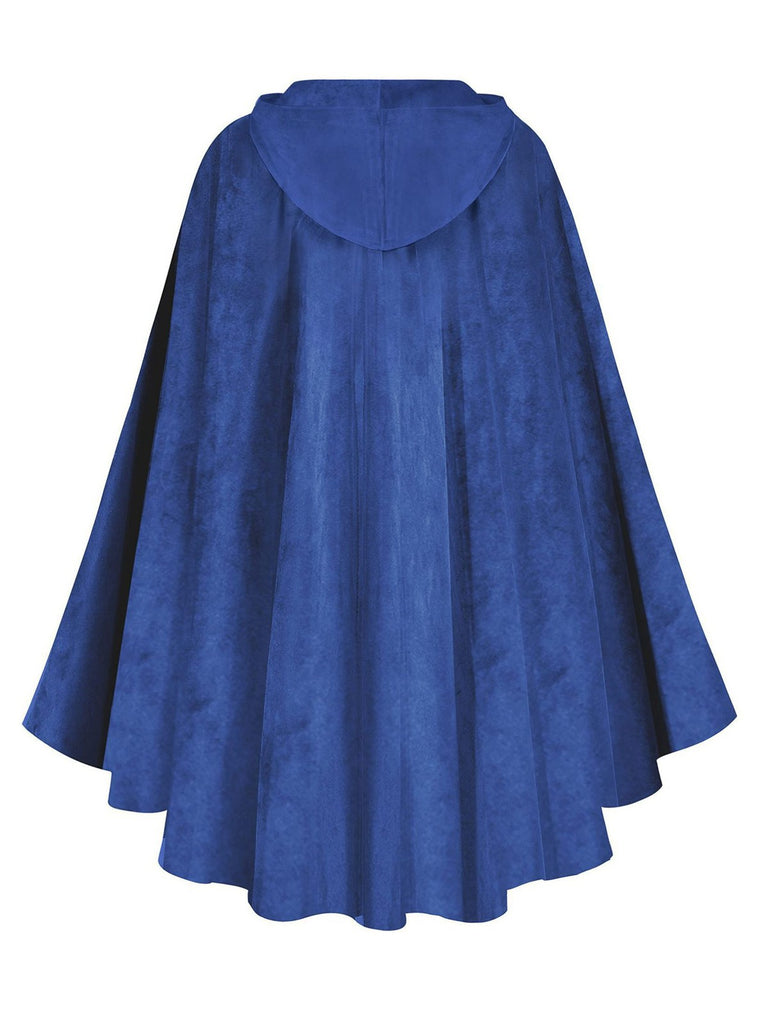 1940s Halloween Medieval Faux-Suede Cloak - vintage fashion, retro style