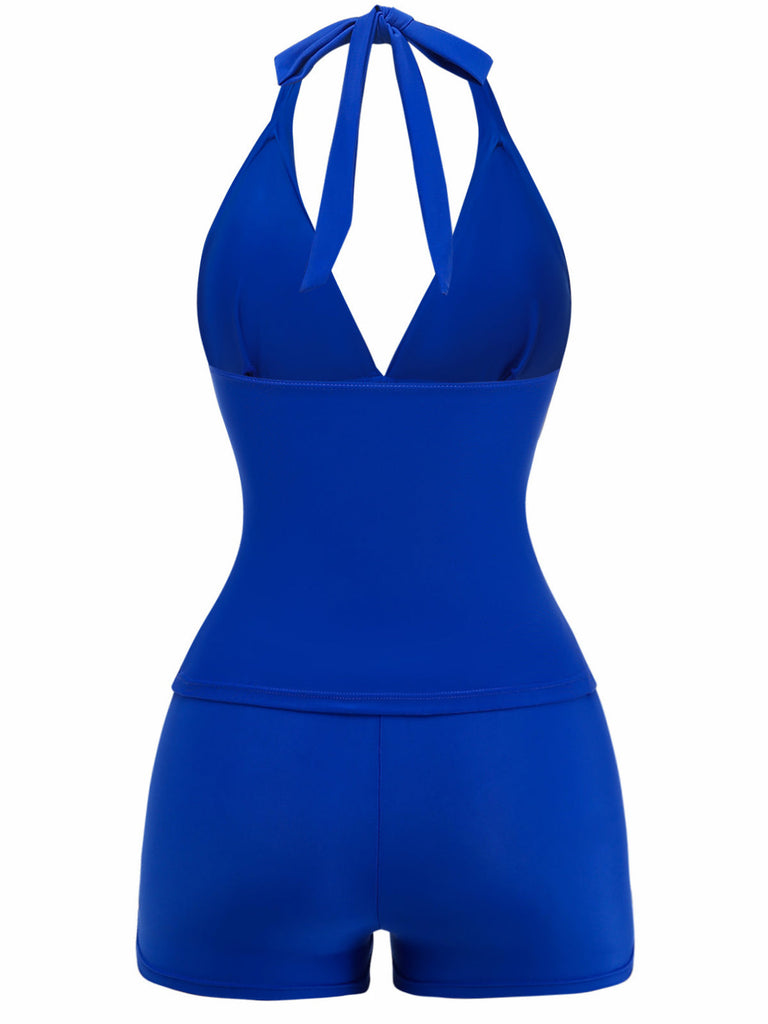 1940s Halter Boy Short Tankini Set - vintage fashion, retro style for vintage lovers
