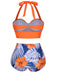 1940s Halter Flowers Pleated Bikini | 1940s | vintage swimsuit, retro beachwear