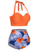 1940s Halter Flowers Pleated Bikini | 1940s | vintage swimsuit, retro beachwear