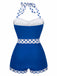 1940s Halter Patchwork One-piece Swimsuit: timeless style reimagined