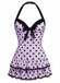 1940s Halter Polka Dots Bow One-Piece Swimsuit, classic vintage style summer beach collection