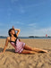 1940s Halter Polka Dots Bow One-Piece Swimsuit, classic vintage style summer beach collection